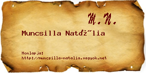 Muncsilla Natália névjegykártya